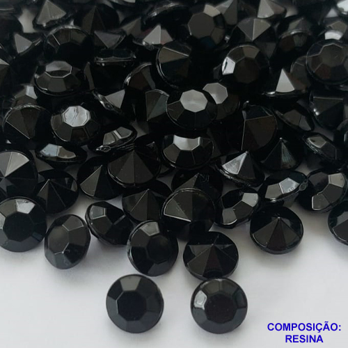 ACESSÓRIO NO BRUTO PRONTO PARA O BANHO (CX10) - DIAMANTE PRETO EM RESINA - TAMANHO 10X10MM - PESO 0,3GR - (PEÇA VENDIDA POR UNIDADE) BRU0001803
