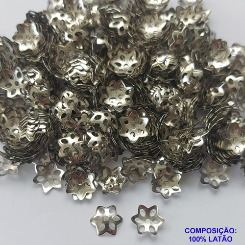 ACESSÓRIO NO BRUTO PRONTO PARA BANHO - " TULIPA " - FLORZINHA BASE PARA PÉROLA - TAMANHO 9MM - PESO POR UNIDADE 0,1GR - (VENDIDO POR UNIDADE) COMPOSIÇÃO 100% LATÃO - BRU0001835