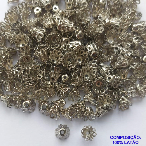 ACESSÓRIO NO BRUTO PRONTO PARA BANHO - " TULIPA " - FLORZINHA BASE PARA PÉROLA - TAMANHO 5MM - PESO POR UNIDADE 0,1GR - (VENDIDO POR UNIDADE) COMPOSIÇÃO 100% LATÃO - BRU0001836
