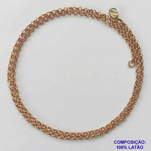 CORRENTE NO BRUTO PRONTO PARA O BANHO CORRENTE ELLO PORTUGUES - (P154) - TAMANHO 50CM COM FECHO LAGOSTA - PESO 4.1GR - LARGURA DA CORRENTE 2,5MM - BRU10206