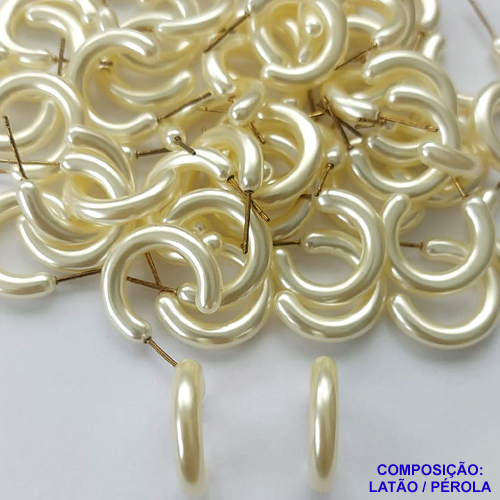 BRINCO NO BRUTO PRONTO PARA O BANHO - BRINCO PÉROLA ARGOLA - TAMANHO 18MM - PESO TOTAL 1,4GR - BRU10229