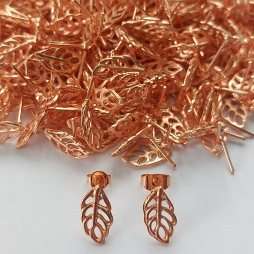 BRINCO NO BRUTO PRONTO PARA O BANHO - (CRIS) BRINCO DE PINO FOLHA 6X12MM - PESO TOTAL: 0,7GR -  BRU10534