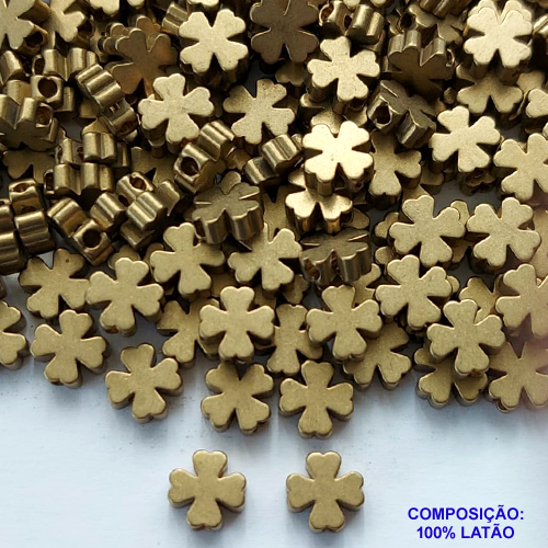 ACESSÓRIO NO BRUTO PRONTO PARA O BANHO - PINGENTE TREVO COM FURO PASSANTE 7X7MM - PESO TOTAL 0,6GR - BRU0001913