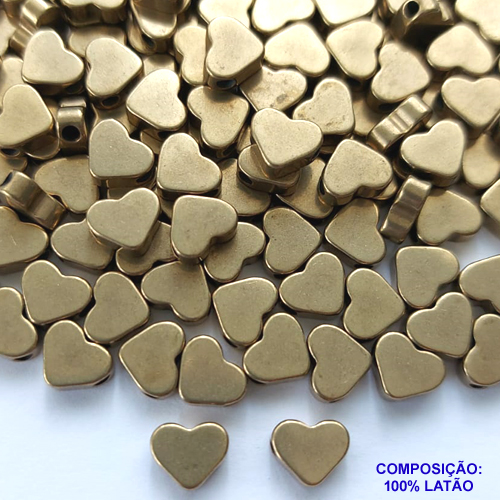 ACESSÓRIO NO BRUTO PRONTO PARA O BANHO - PINGENTE CORAÇÃO COM FURO PASSANTE 6X7MM - PESO TOTAL 0,7GR - BRU0001914