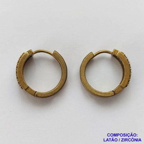 BRINCO BRUTO PRONTO BANHO COM 3 FILEIRAS DE MICRO ZIRCÔNIAS - (CX7) TAMANHO 6MM -  PESO  TOTAL 4.7GR -  BRU10604