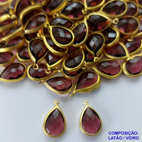 ACESSÓRIO NO BRUTO PRONTO PARA O BANHO - PINGENTE TAMANHO 10X14MM (GOTA)COMPOSIÇÃO 70% LATÃO E 30% VIDRO MARRON  -(VENDA POR UNIDADE) PESO 0.9GR BRU0001964