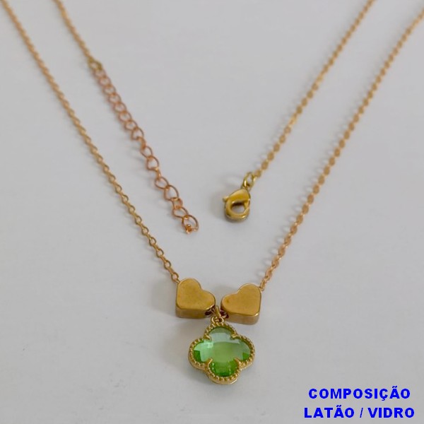 GARGANTILHA NO BRUTO PRONTO PARA O BANHO -COMPOSIÇÃO 100% LATÃO - PESO TOTAL 3,5GR - COM CORRENTE CADEADO DE 45CM+EXTENSOR - BRU10752