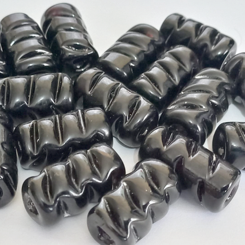 ACESSORIO EM VIDRO MURANO PRETO (VIDRO MURANO TUBO VASADO) )TAMANHO 20x12MM  - BRU0001969