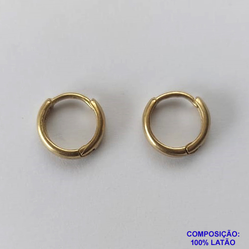 BRINCO NO BRUTO PRONTO BANHO - BRINCO ARGOLA - ARGOLINHA DE PRESSÃO (TRANQUETA) TAMANHO 11MM - LARGURA: 2MM - PESO TOTAL 1,4GR - BRU10822