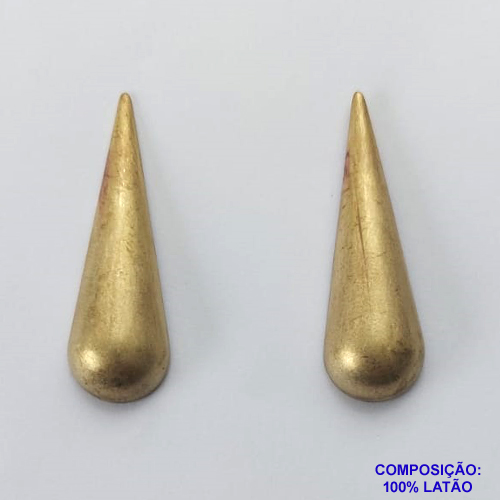 BRINCO NO BRUTO PRONTO PARA O BANHO (CX39) - BRINCO DE PINO FORMATO GOTA 12X38MM - PESO TOTAL: 2,4GR - BRU10902