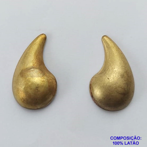 BRINCO NO BRUTO PRONTO PARA O BANHO - (CX64) BRINCO DE PINO FORMATO GOTA 16X28MM - PESO TOTAL: 2,1GR - BRU10903