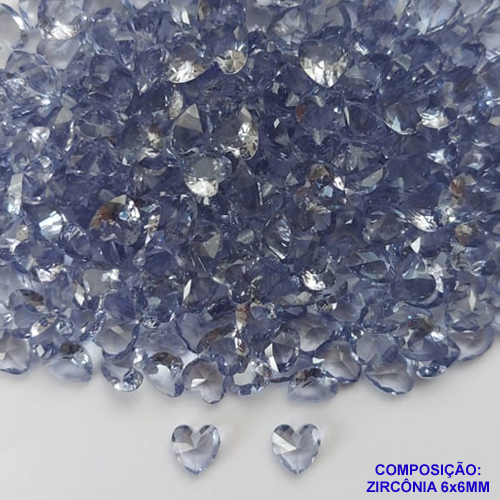 ACESSÓRIO NO BRUTO PRONTO PARA O BANHO - ZIRCÔNIA CORAÇÃO ROXA TAMANHO 6X6MM - PESO 1GR - BRU0001998