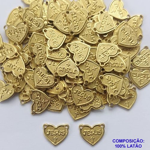 ACESSÓRIO PINGENTE NO BRUTO PRONTO PARA O BANHO (CX17) - (3276) COMPOSIÇÃO 100% LATÃO - TAMANHO 9X11MM PESO TOTAL 0,7GR - CORAÇÃO JESUS BRU0001999