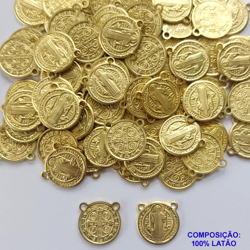 ACESSÓRIO PINGENTE NO BRUTO (CX20) PRONTO PARA O BANHO - (3226) COMPOSIÇÃO 100% LATÃO - TAMANHO 11X11MM PESO TOTAL 0,9GR - SÃO BENTO  BRU0002002
