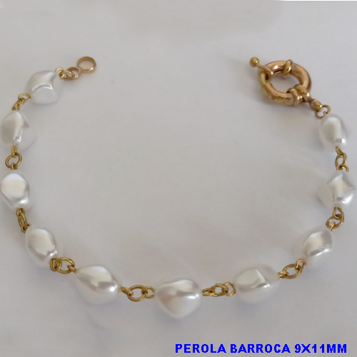 PULSEIRA NO PRUTO PRONTO PARA O BANHO(TODA EM  PEROLA BARROCA DE 18CM+EXTENSOR)PESO(fecho boia de 15mm )TOTAL 6.2GR - BRU10978