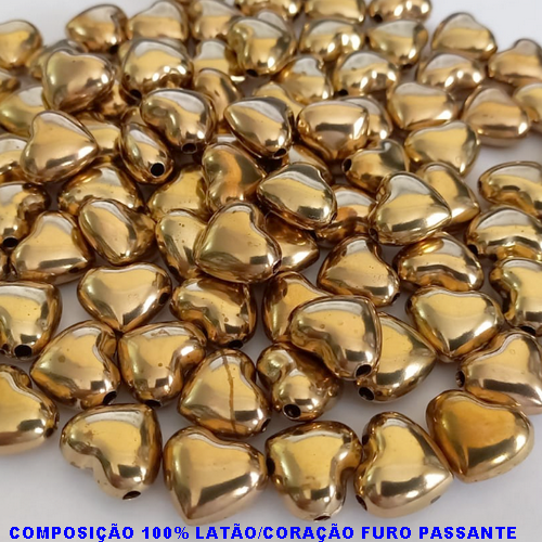 ACESSORIO NO BRUTO PRONTO PARA O BANHO (CX12)- COMPOSIÇÃO 100% LATÃO - CORAÇÃO 15MM(VENDAS POR UNIDADE) PESO 1,5GR - BRU0002015