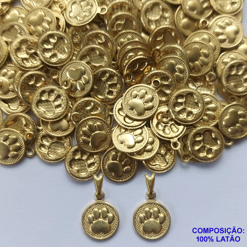 PINGENTE NO BRUTO PRONTO PARA O BANHO - PINGENTE REDONDO PATINHA 8,5MM (4441) - COMPOSIÇÃO 100% LATÃO - PESO TOTAL 0,3GR - BRU0002039