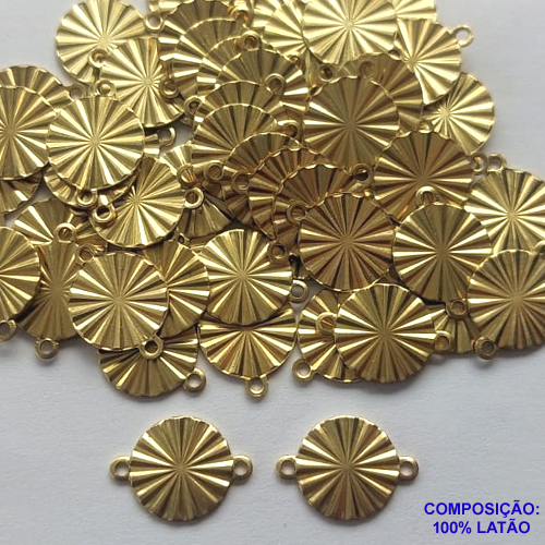 ACESSÓRIO PINGENTE NO BRUTO PRONTO PARA O BANHO(CX94) - PINGENTE REDONDO MARTELADO 9MM (5546) - COMPOSIÇÃO 100% LATÃO - PESO TOTAL 0,4GR - BRU0002040