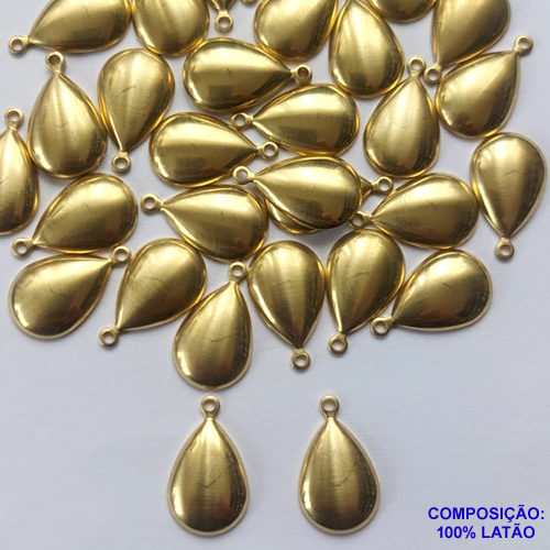 ACESSÓRIO PINGENTE NO BRUTO PRONTO PARA O BANHO(CX130) - PINGENTE GOTA 10X17MM (5527) - COMPOSIÇÃO 100% LATÃO - PESO TOTAL 0,8GR - BRU0002043