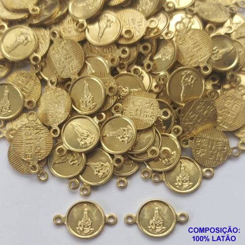 ACESSÓRIO BRUTO PRONTO PARA BANHO (CX20) - (E352P) PINGENTE SÃO BENTO COM DUAS ARGOLINHAS - VENDIDA POR UNIDADE - COMPOSIÇÃO LATÃO - PESO 0,4GR - TAMANHO 8MM - BRU0002059