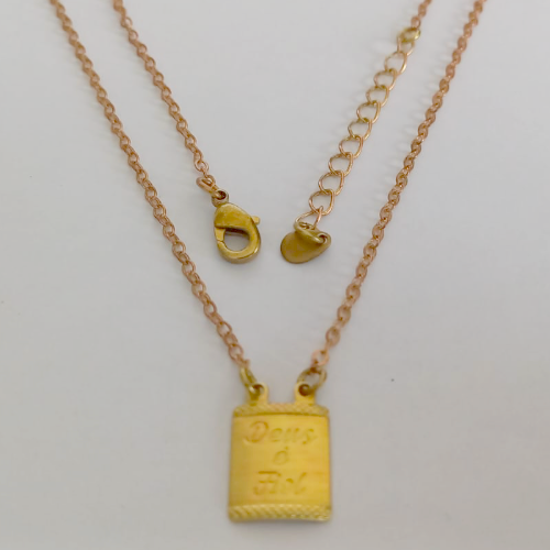 GARGANTILHA NO BRUTO PRONTO PARA O BANHO - CORRENTE CADEADINHO DE 50CM+EXTENSOR(E2580) - PESO TOTAL 2,2GR -(PLACA 9X11 DEUS É FIEL   )BRU12365