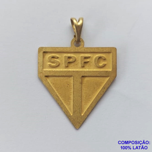 PINGENTE NO BRUTO PRONTO PARA O BANHO(cx50) - PINGENTE EM FOTOCORROSÃO TIME SÃO PAULO (FC5076) - TAMANHO 19x23MM - PESO TOTAL 1GR - BRU12544