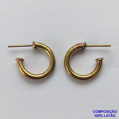 BRINCO NO BRUTO PRONTO PARA O BANHO(SUZI) - BRINCO PEQUENO DE ARGOLA PEQUENA (BR203) - TAMANHO 16MM - LARGURA 2,3MM - PESO TOTAL 2,6GR - BRU12601