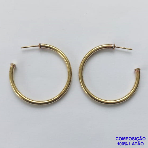 BRINCO NO BRUTO PRONTO PARA O BANHO(SUZI) - BRINCO DE ARGOLA GRANDE (BR205) - TAMANHO 38MM - LARGURA 2,2MM - PESO TOTAL 3,2GR - BRU12606