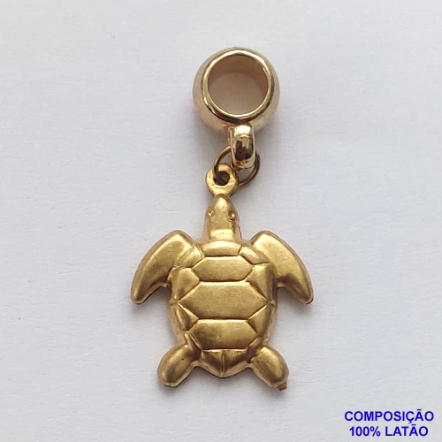 ACESSÓRIO NO BRUTO PRONTO PARA O BANHO - PINGENTE TARTARUGA 16X18MM (E0878) - BERLOQUE PARA PULSEIRA SIMILAR A PANDORA (PEÇA VENDIDA POR UNIDADE) PINGENTE EM LATÃO - PESO 1,2GR - BRU0002894