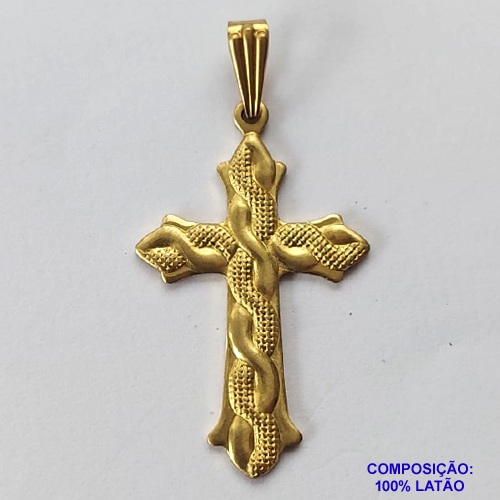 PINGENTE NO BRUTO PRONTO PARA O BANHO (CX09) -  PINGENTE CRUCIFIXO - TAMANHO: 19X31MM - PESO: 1,2GR - BRU12653