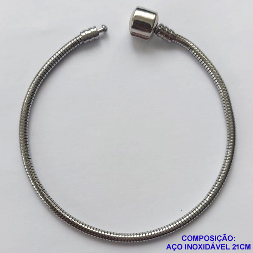 PULSEIRA TIPO PANDORA EM AÇO INOXIDÁVEL - TAMANHO 21CM - COMPOSIÇÃO: 100% AÇO INOXIDÁVEL -  AÇO992