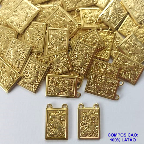 ACESSÓRIO PINGENTE NO BRUTO PRONTO PARA O BANHO (CX25) - SÃO JORGE (4880) - TAMANHO 10X14MM PESO TOTAL 1,1GR - COMPOSIÇÃO: 100% LATÃO - BRU0002135