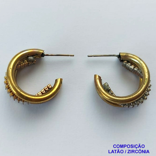 BRINCO NO BRUTO PRONTO BANHO(TTUU)(CX01) - BRINCO DE PINO ARGOLA CRAVEJADO EM MICROS ZIRCÔNIAS CRISTAIS - TAMANHO 18MM - LARGURA: 10MM - PESO TOTAL 5,2GR - BRU12723