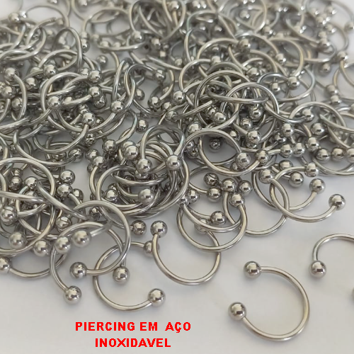 PIERCING DE AÇO INOXIDAVEL -  TAMANHO 10MM - COMPOSIÇÃO 100% AÇO INOXIDAVEL - AÇO1003