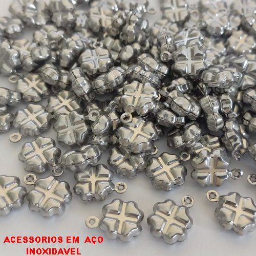 ACESSORIO DE AÇO INOXIDAVEL -  TREVO DUPLO TAMANHO 10MM - COMPOSIÇÃO 100% AÇO INOXIDAVEL - AÇO1004