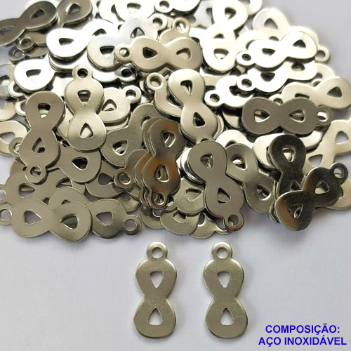 ACESSÓRIO EM AÇO INOXIDÁVEL 316L - PINGENTE INFINITO - 8X19MM-  COMPOSIÇÃO 100% AÇO INOXIDÁVEL - AÇO000991