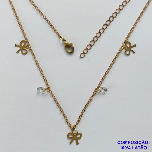 SHOCKER BRUTO PRONTO PARA BANHO(CX70) - SHOCKER COM CORRENTE CADEADO E PINGENTES COM STRASS E GRAVATINHAS  - TAMANHO 40CM + EXTENSOR - PESO: 2,3GR - FECHO LAGOSTA - BRU12743