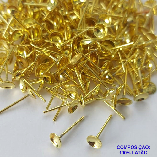 ACESSÓRIO NO BRUTO PRONTO PARA O BANHO - BASE PARA BRINCO COM PINO REDONDO - TAMANHO 4MM  PESO DO PAR 0,3GR - (VENDIDA POR PAR) - BRU0002156