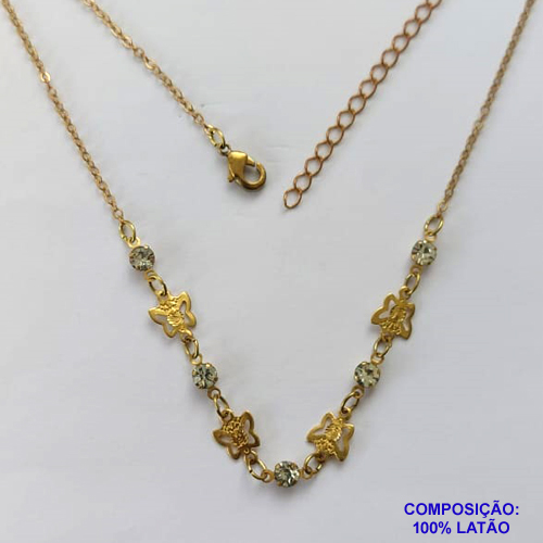 SHOCKER BRUTO PRONTO PARA BANHO(CX70) - SHOCKER COM CORRENTE CADEADO BORBOLETAS E STRASS - TAMANHO 40CM + EXTENSOR - PESO: 2,2GR - FECHO LAGOSTA - BRU12747