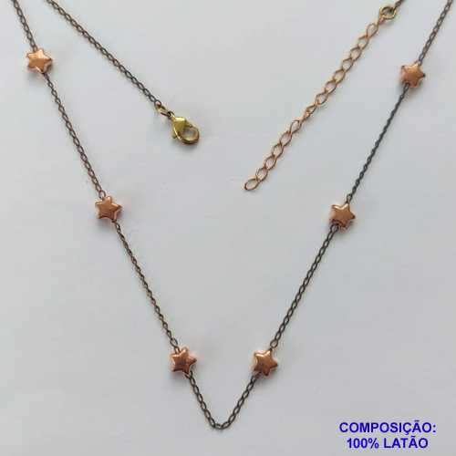SHOCKER BRUTO PRONTO PARA BANHO(CX70) - SHOCKER COM CORRENTE CADEADO E PINGENTE CADEADO COM ESTRELAS - TAMANHO 40CM + EXTENSOR - PESO: 1,8GR - FECHO LAGOSTA - BRU12750