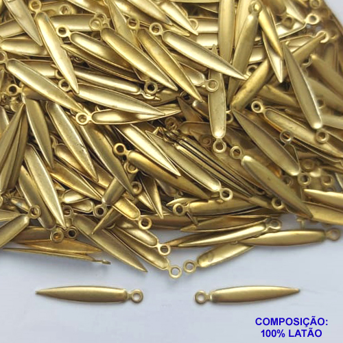 ACESSÓRIO NO BRUTO PRONTO PARA O BANHO (CX14) - ACESSÓRIO PINGENTE GOTA FINA E LONGA COM UMA ARGOLINHA (E0659) - TAMANHO 19MM  PESO 0,2GR - (VENDIDA POR UNIDADE) - BRU0002161