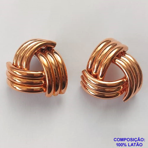 BRINCO NO BRUTO PRONTO PARA O BANHO - BRINCO DE PINO TRANÇADO - COMPOSIÇÃO: 100% LATÃO - TAMANHO 32MM - PESO TOTAL 16,6GR - BRU12761