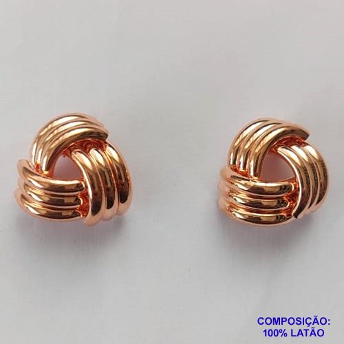 BRINCO NO BRUTO PRONTO PARA O BANHO - BRINCO DE PINO TRANÇADO - COMPOSIÇÃO: 100% LATÃO - TAMANHO 20MM - PESO TOTAL 7GR - BRU12763