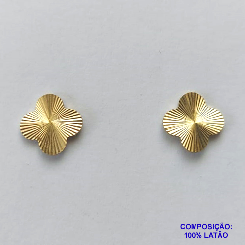BRINCO NO BRUTO PRONTO PARA O BANHO - BRINCO DE PINO TREVO - TAMANHO 8MM - PESO TOTAL 0,6GR - COMPOSIÇÃO: 100% LATÃO - BRU12770