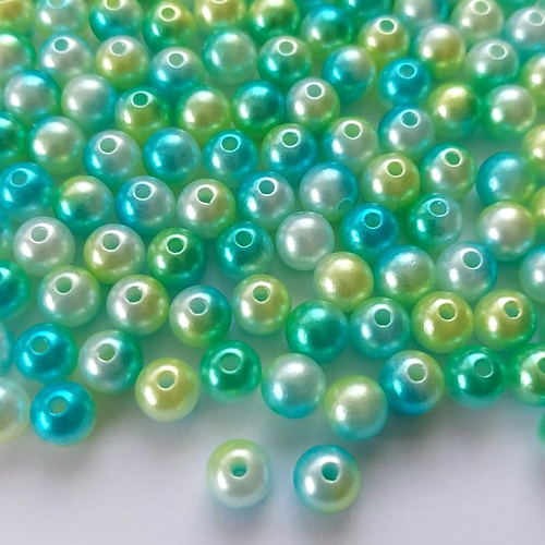 ACESSÓRIO NO BRUTO PRONTO PARA O BANHO - PÉROLA VERDE MESCLADA 8MM COM FURO PASSANTE - PESO 0,5GR - VENDIDA POR UNIDADE - BRU0002173