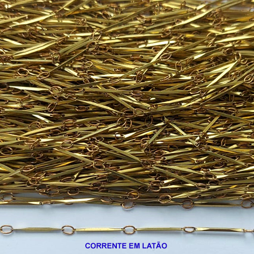 CORRENTE NO BRUTO PRONTO PARA O BANHO - CORRENTE FINA COM PINOS EM LATÃO - COMPOSIÇÃO: 100% LATÃO (VENDIDA POR METRO) - BRU12773