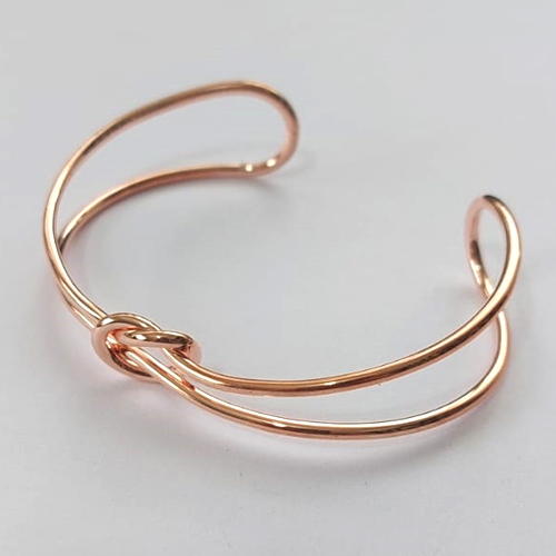 PULSEIRA (BRACELETE) NO BRUTO PRONTO PARA O BANHO - BRACELETE COM DETALHE EM NÓ - PESO 9GR - AJUSTÁVEL - BRU12780