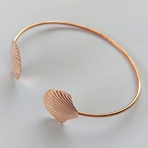 PULSEIRA (BRACELETE) NO BRUTO PRONTO PARA O BANHO(CX112) - BRACELETE COM CONCHAS - PESO 3,1GR - AJUSTÁVEL - BRU12781