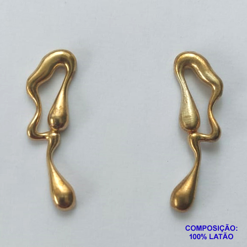 BRINCO NO BRUTO PRONTO PARA O BANHO(CX70) - BRINCO DE PINO GOTA - TAMANHO 10X35MM - PESO TOTAL 4GR - COMPOSIÇÃO: 100% LATÃO - BRU12784