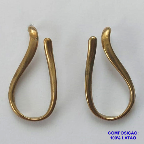 BRINCO NO BRUTO PRONTO PARA O BANHO(CX70) - BRINCO DE PINO GOTA VAZADA - TAMANHO 17X32MM - PESO TOTAL 5GR - COMPOSIÇÃO: 100% LATÃO - BRU12789